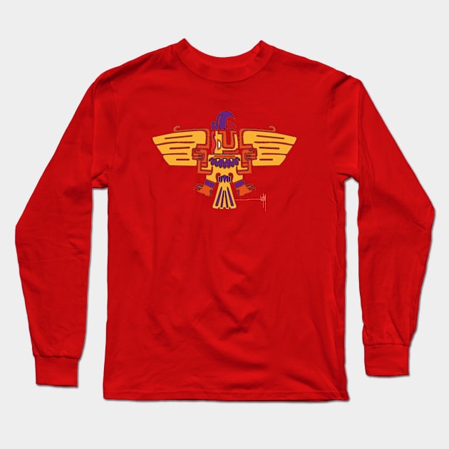 Mayan eagle Long Sleeve T-Shirt by Jun Pagano